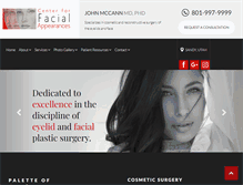 Tablet Screenshot of centerforfacialappearances.com